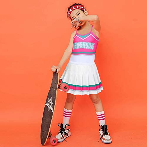 Cheerleader Costumes for Girls Girls Costumes Toddler Girls Outfit Fancy Dress Cosplay for Halloween Party Birthday Gift Rose