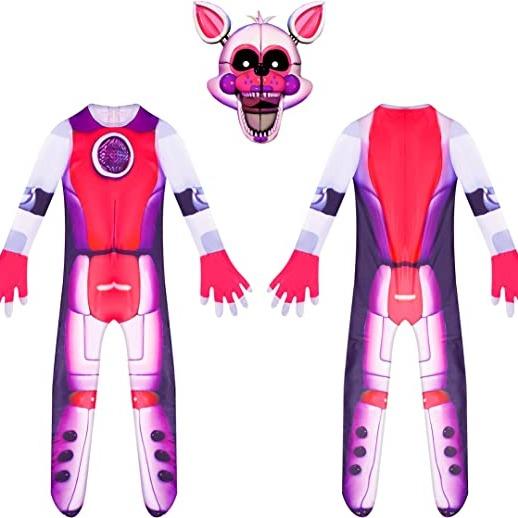 FNAF Five Nights at Freddy's Cosplay Costume Kids Jumpsuit Bodysuit Costume For Kids Boys Girls Creepy Halloween Cosplay Party Bodysuit