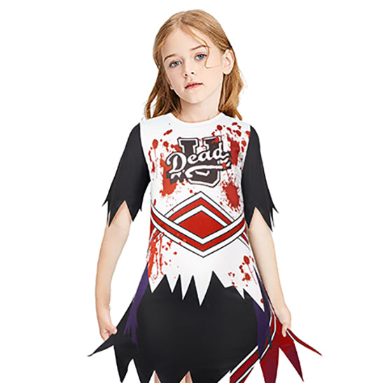 Girls Scary Costume Cheerleader Dress Fancy Toddler Outfit