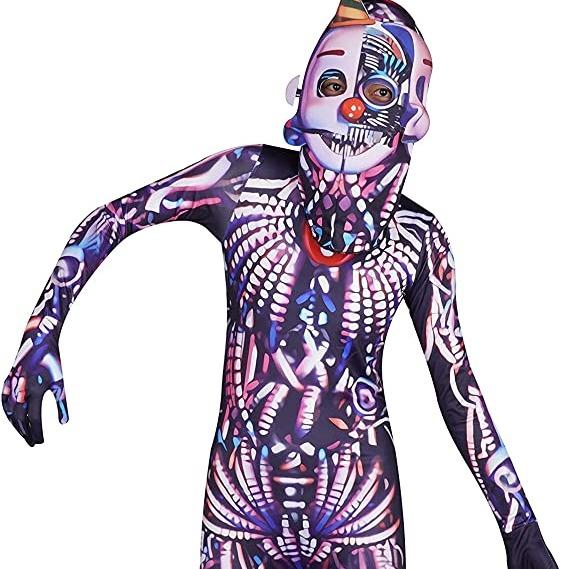 FNAF Five Nights at Freddy's Cosplay Costume Kids Jumpsuit Bodysuit Costume For Kids Boys Girls Creepy Halloween Cosplay Party Bodysuit