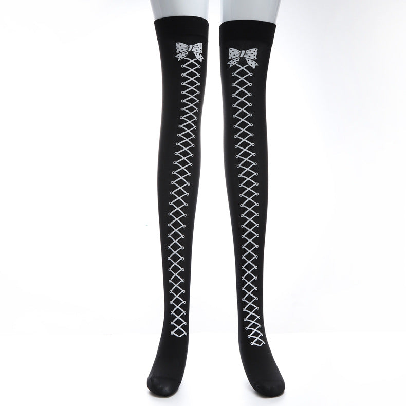 Girl Halloween Black Cartoon Long Stockings