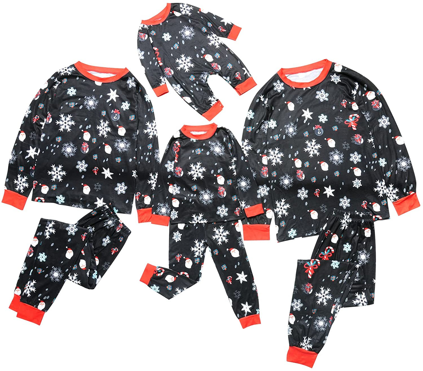 Christmas Pajamas Matching Family Sets, Matching Sets Christmas PJs for Women Holiday Sleepwear Clothes Black
