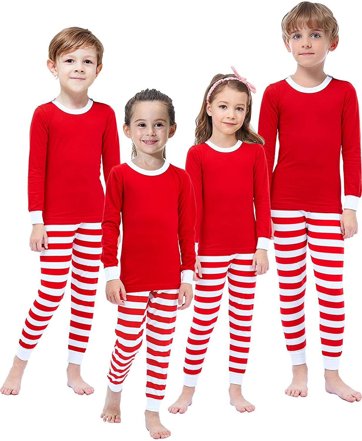 Family Red Striped Matching Pjamas Set