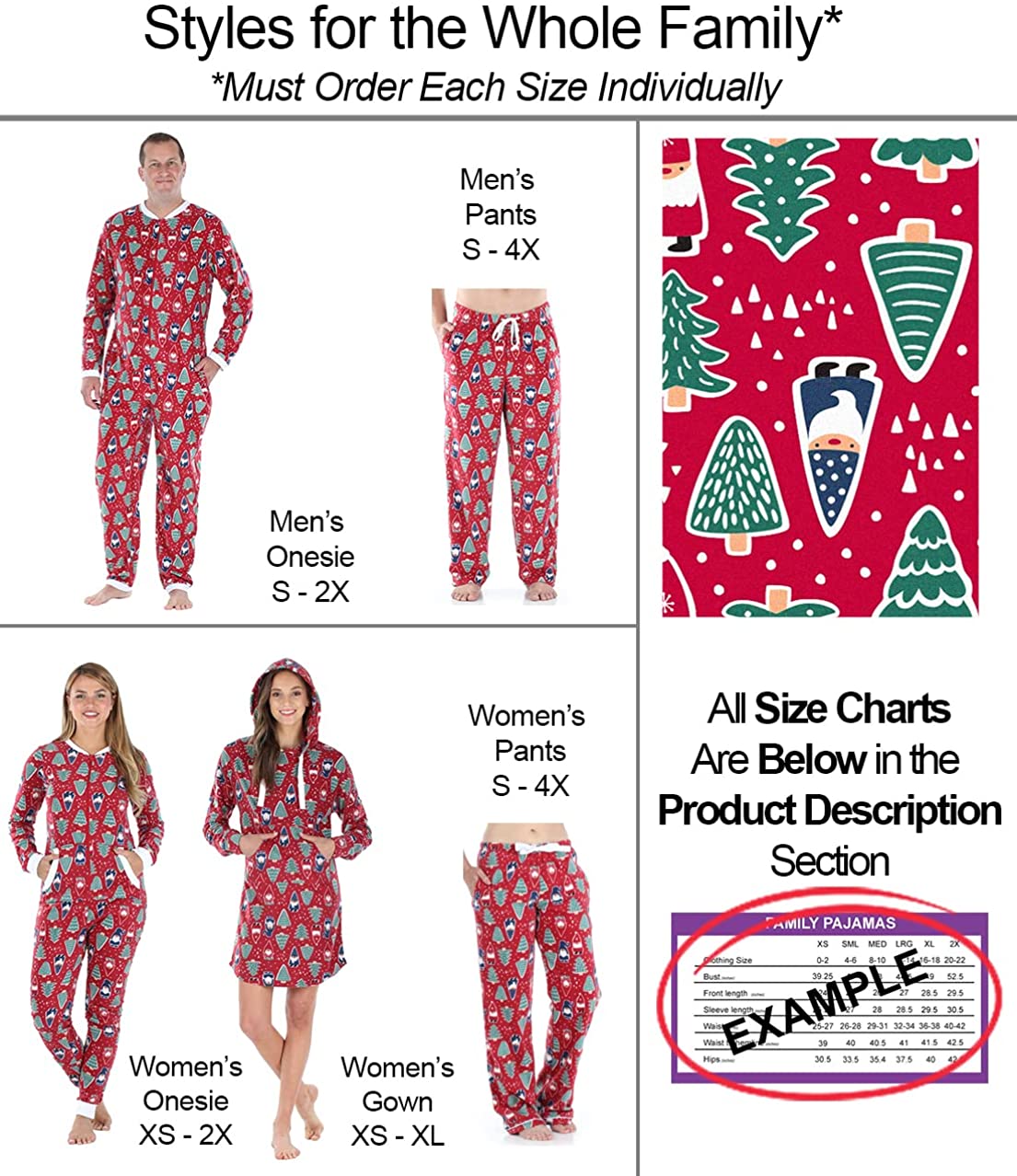 Family Matching Gnomies Christmas Pajama Sets