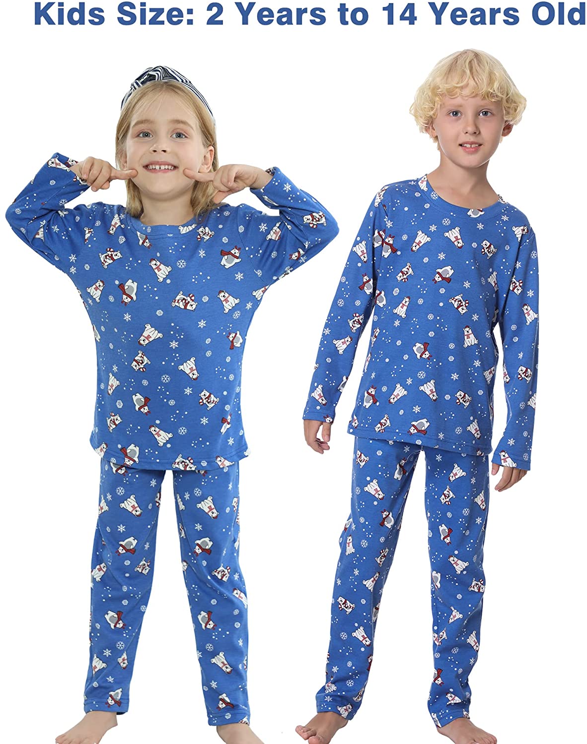 Family Matching Pajamas Christmas Holiday Santa Claus 2Pcs PJS Set Snowman Xmas Sleepwears