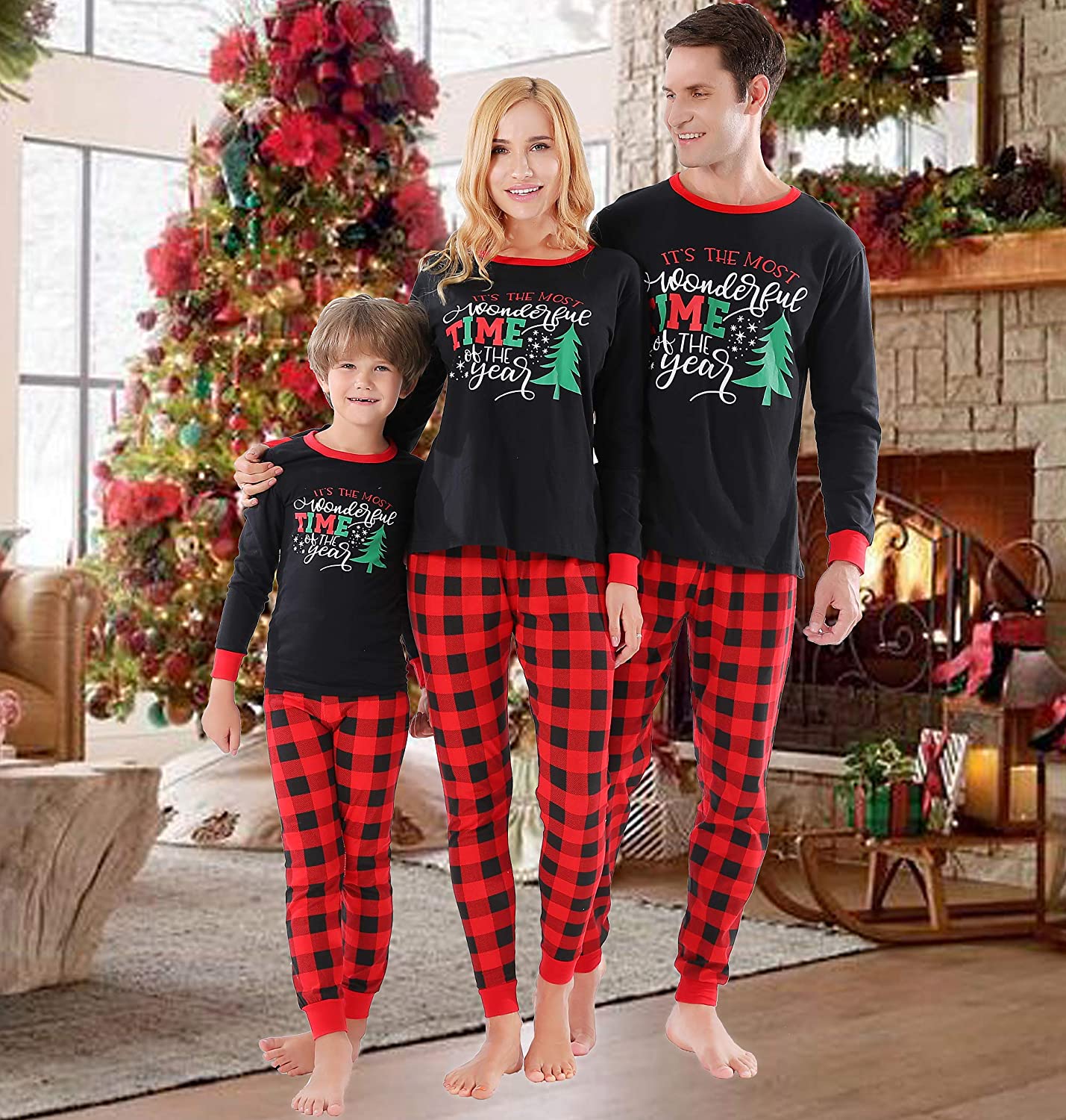 Christmas Family Matching Pajamas Set Santa's Deer Sleepwear For The Family Women And Men