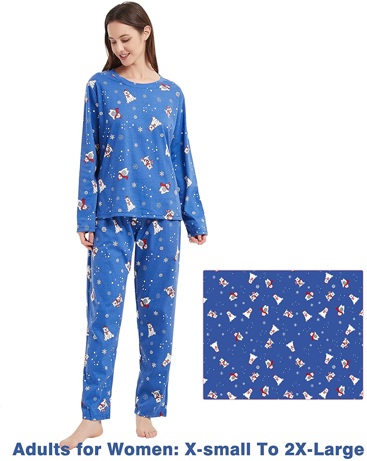 Family Matching Pajamas Christmas Holiday Santa Claus 2Pcs PJS Set Snowman Xmas Sleepwears