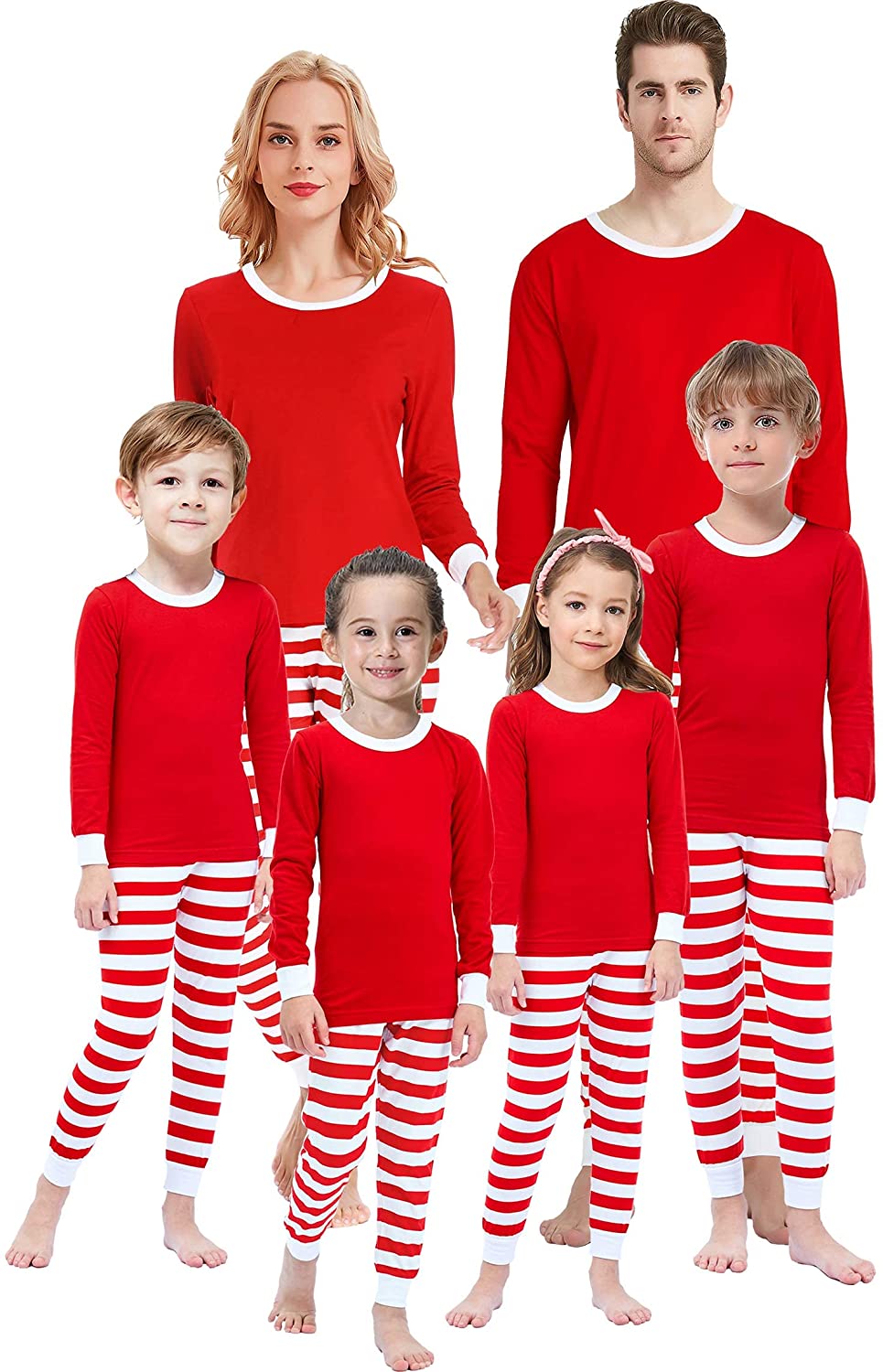 Family Red Striped Matching Pjamas Set