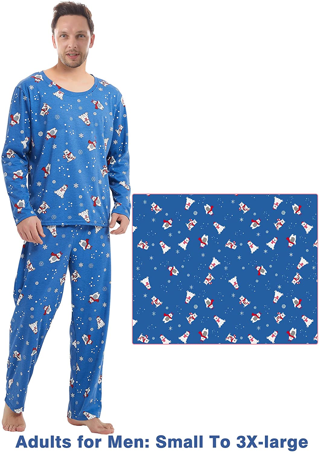 Family Matching Pajamas Christmas Holiday Santa Claus 2Pcs PJS Set Snowman Xmas Sleepwears