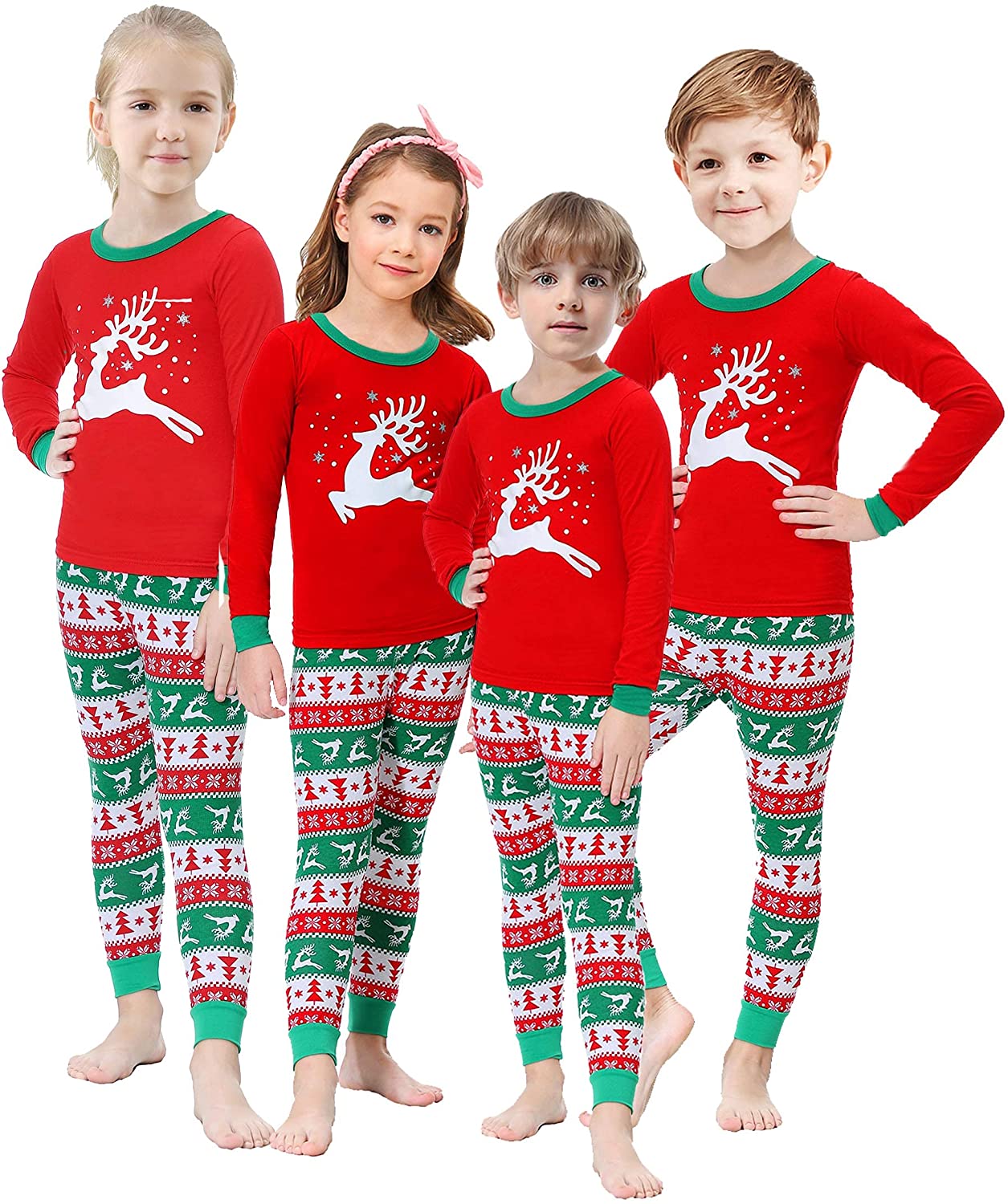 Family Matching Pajamas Christmas Jammies Clothes Cotton Holiday Nightwear Household Sleepwear Sets Long Sleeve Pjs