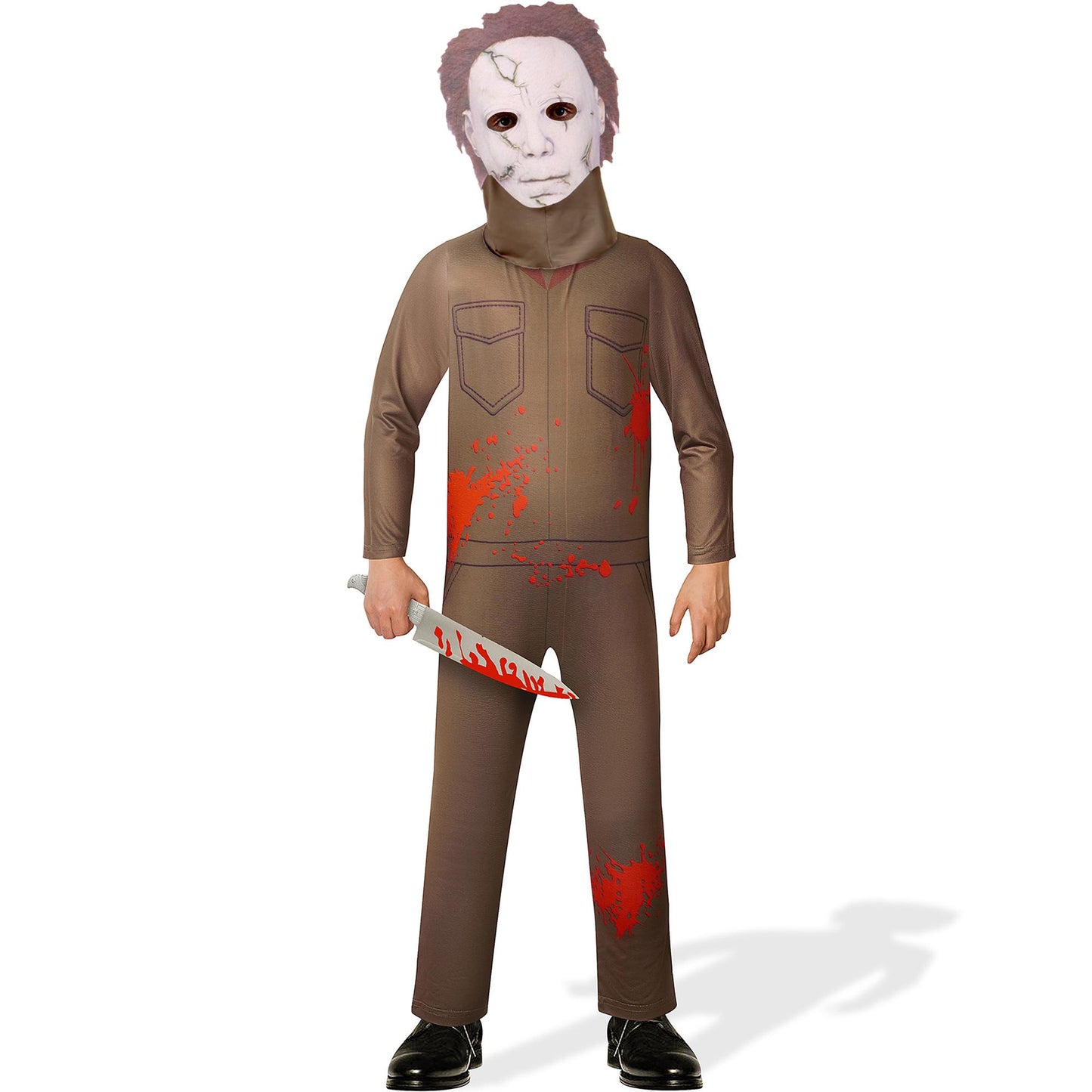 Michael Freddy Jason Halloween Cosplay Costume for Kids Scary Killer Jumpsuit Cosplay with Mask 4-12 Years