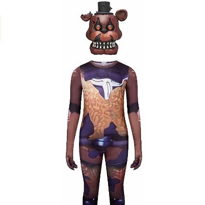 FNAF Five Nights at Freddy's Cosplay Costume Kids Jumpsuit Bodysuit Costume For Kids Boys Girls Creepy Halloween Cosplay Party Bodysuit