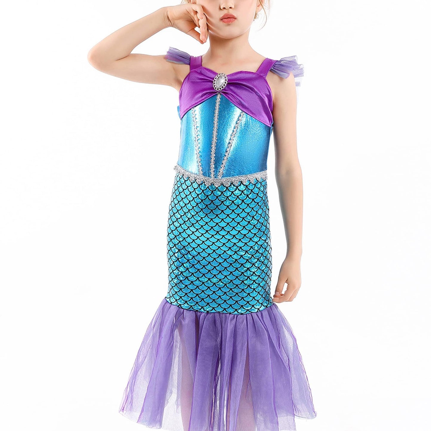 Princess Series The Little Mermaid Summer New Sling Costume Princess Dress Halloween Party Cosplay