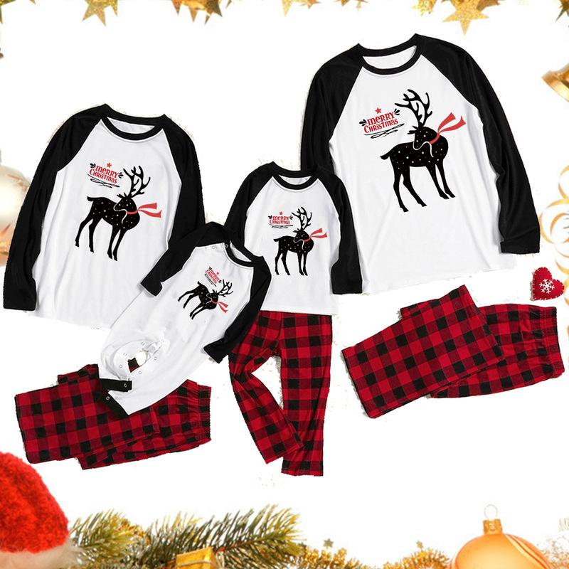 Family Christmas Deer Printing Pajama Set