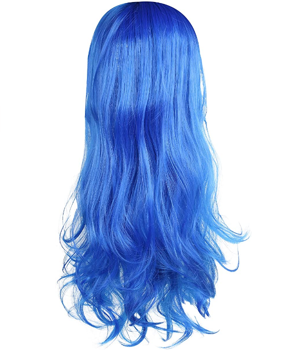 Girls Costume Jumpsuit with Dark Blue Long Wavy Wigs