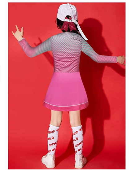 Zombies Costume Cheerleader Toddler Long Sleeve Rose Dress