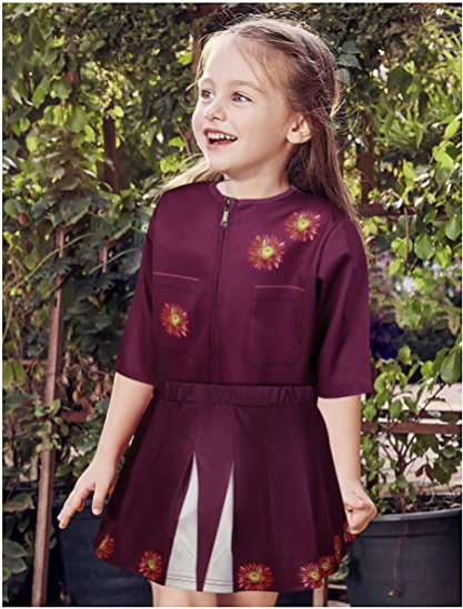 Girls Costume 2 Pieces Jackets Dresses Toddler Cheerleading Outfit