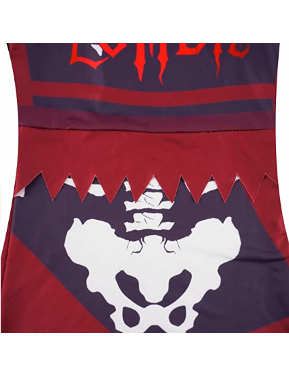 Skeleton Cheerleader Halloween Costume Toddler Red Dress