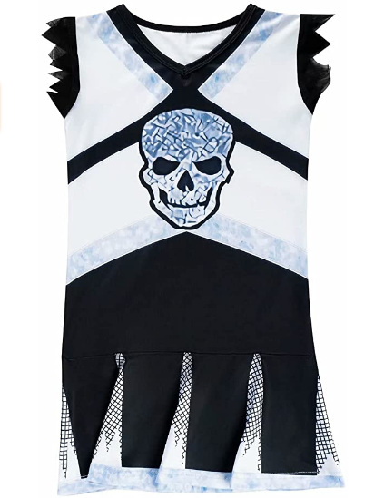 Cheerleader Costume Scary Skeleton Cheer Dress