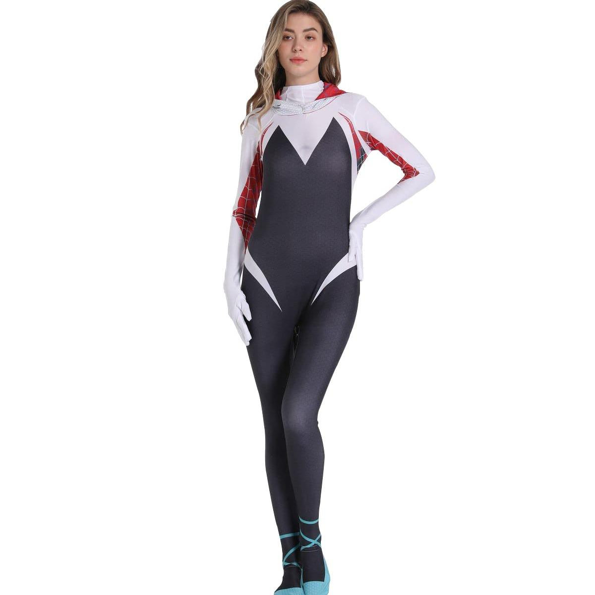 Peter Parker Gwen Superhero Costume Cosplay Suit Halloween Cosplay Suit Outfit Spandex for Kids And Adults