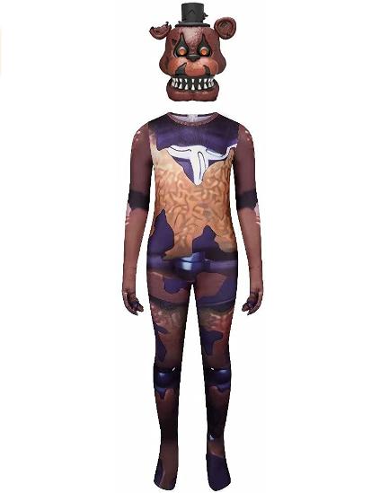 FNAF Five Nights at Freddy's Cosplay Costume Kids Jumpsuit Bodysuit Costume For Kids Boys Girls Creepy Halloween Cosplay Party Bodysuit