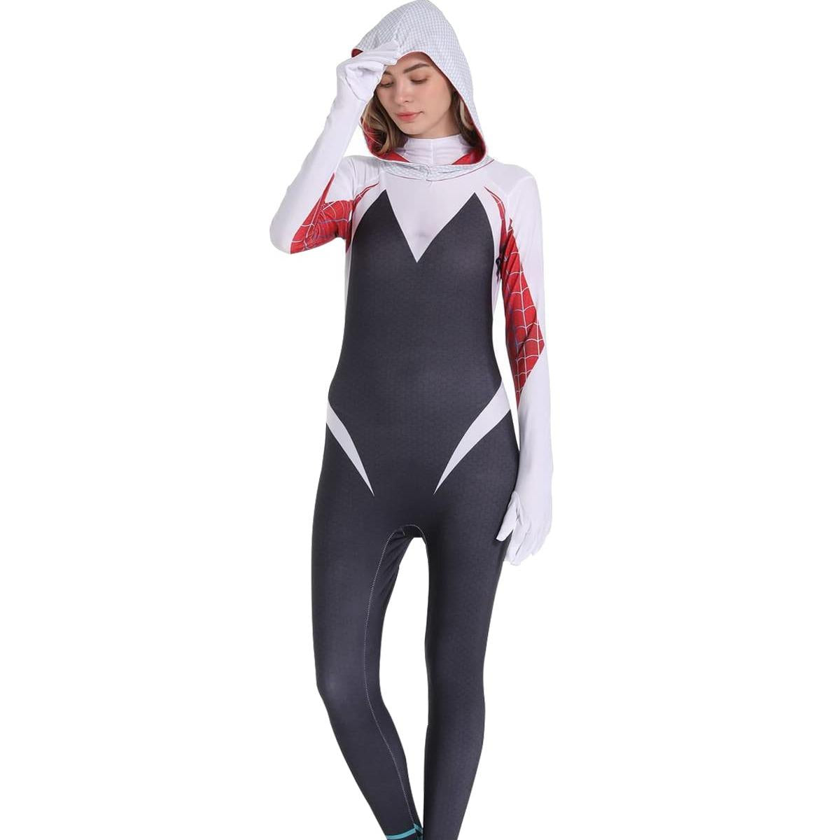 Peter Parker Gwen Superhero Costume Cosplay Suit Halloween Cosplay Suit Outfit Spandex for Kids And Adults