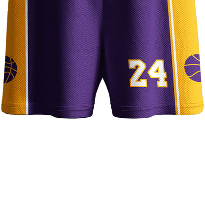 Kids Basketball Jerseys #24 Mesh Sleeveless Tank Top Shorts Socks for Boys Girls 3PC Athletic Training Uniforms