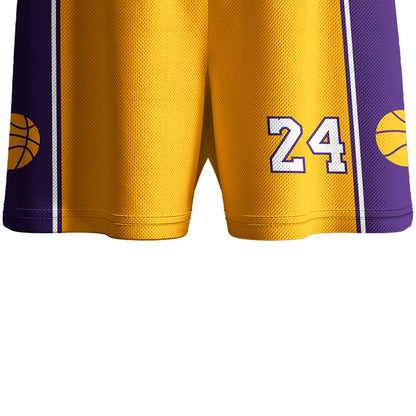 Kids Basketball Jerseys #24 Mesh Sleeveless Tank Top Shorts Socks for Boys Girls 3PC Athletic Training Uniforms