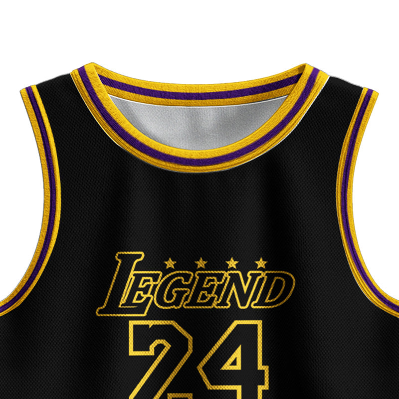Kids Basketball Jerseys #24 Mesh Sleeveless Tank Top Shorts Socks for Boys Girls 3PC Athletic Training Uniforms