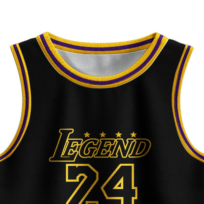 Kids Basketball Jerseys #24 Mesh Sleeveless Tank Top Shorts Socks for Boys Girls 3PC Athletic Training Uniforms