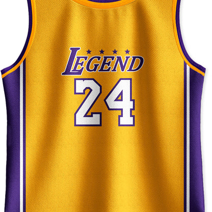 Kids Basketball Jerseys #24 Classic Mesh Tank Top Shorts for Boys Girls Sleeveless Athletic Training Uniforms