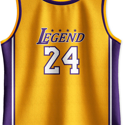 Kids Basketball Jerseys #24 Mesh Sleeveless Tank Top Shorts Socks for Boys Girls 3PC Athletic Training Uniforms