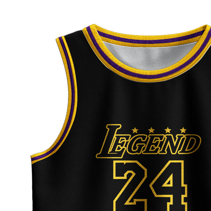 Kids Basketball Jerseys #24 Mesh Sleeveless Tank Top Shorts Socks for Boys Girls 3PC Athletic Training Uniforms