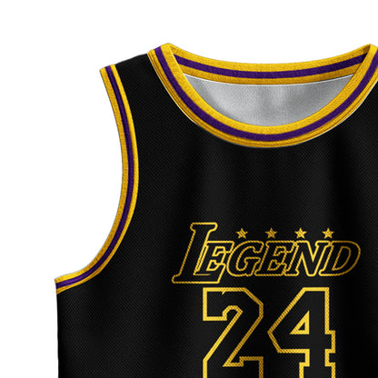 Kids Basketball Jerseys #24 Mesh Sleeveless Tank Top Shorts Socks for Boys Girls 3PC Athletic Training Uniforms