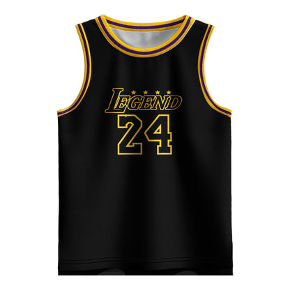 Kids Basketball Jerseys #24 Mesh Sleeveless Tank Top Shorts Socks for Boys Girls 3PC Athletic Training Uniforms