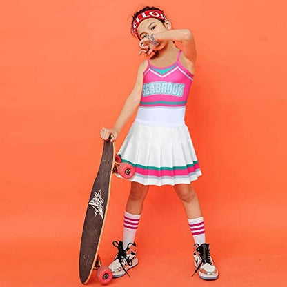 Cheerleader Costumes for Girls Girls Costumes Toddler Girls Outfit Fancy Dress Cosplay for Halloween Party Birthday Gift Rose