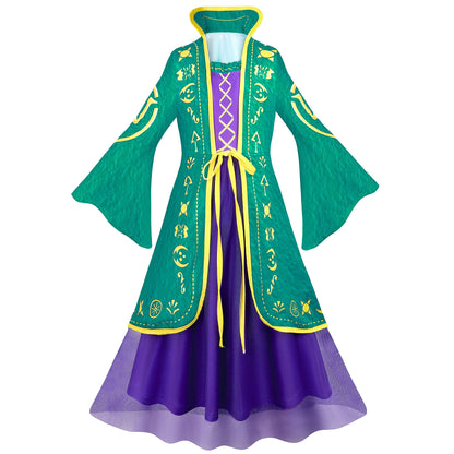 Hocus Pocus 2 Cosplay Costume for Girls Kids Witch Toddler Witch Costume Cosplay Dresses Halloween Dress Up