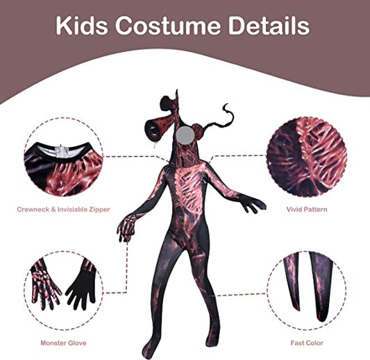 Costume Scary Game Kids Roleplay Evil Creepy SCP Halloween Party Cosplay Hooded Jumpsuit for boy/Girl