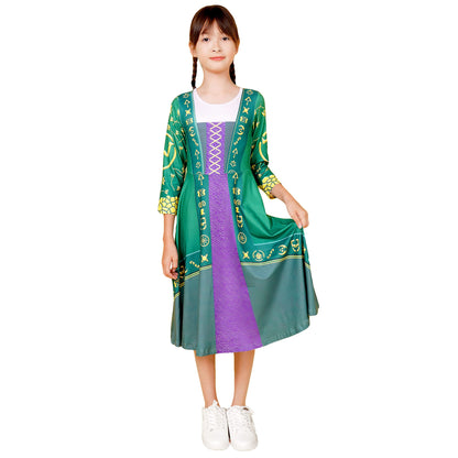 Hocus Pocus 2 Cosplay Costume for Girls Kids Witch Toddler Witch Costume Cosplay Dresses Halloween Dress Up