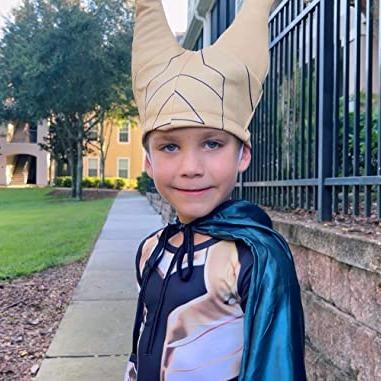 Superhero Costume for Kids Boys Party Jumpsuit Halloween Cosplay with Cape Helmet 5-12 Years