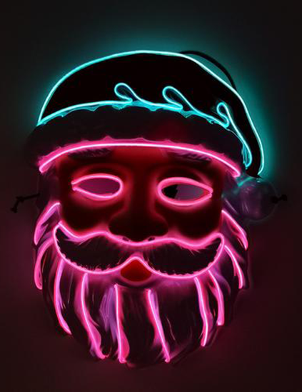 Led Glowing Mask Halloween Funny Scary Face Mask