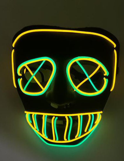 Led Glowing Mask Halloween Funny Scary Face Mask