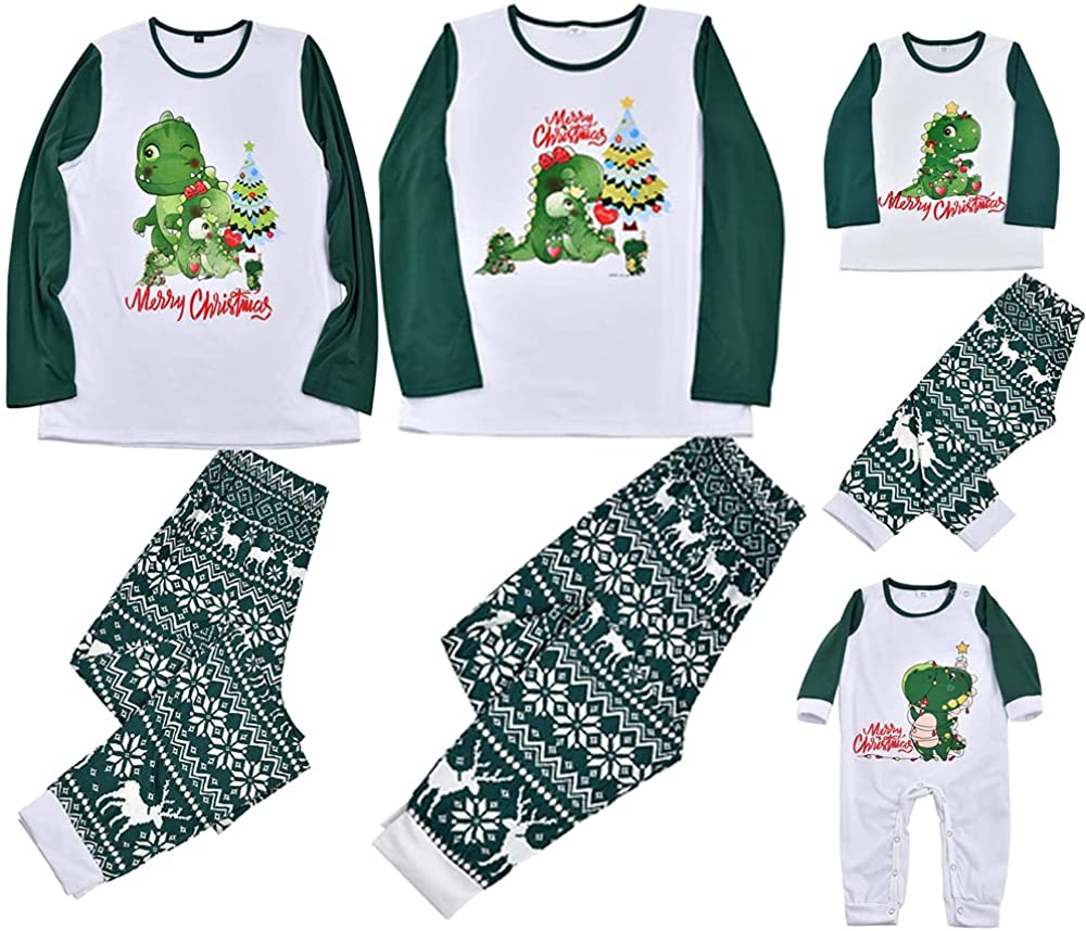 Family Christmas Green Monster Pajamas Sets