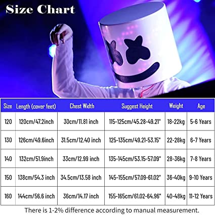 Boys DJ Costume for Kids Music Festival Halloween Party Cosplay Jumpsuit with Full Head Helmet DJ Mask 5-12 Years