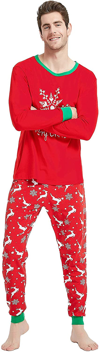 Family Matching Christmas Pajamas Women Cotton Jammies Men Clothes Sleepwear Long Sleeve Pjs
