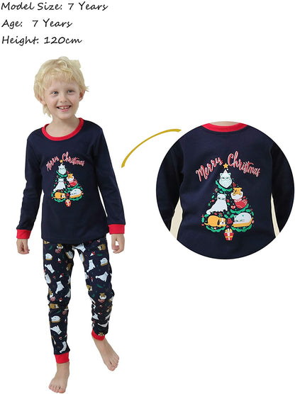 Christmas Family Matching Pajama Red Holiday Pjs Sets Cotton Sleepwear