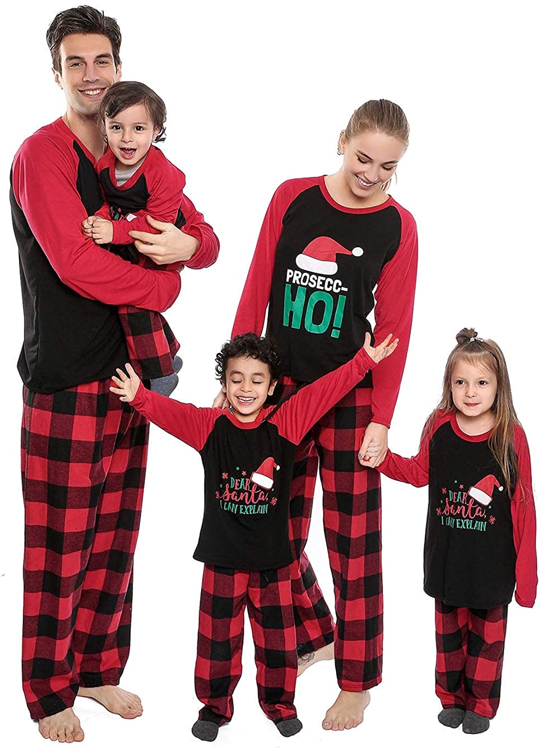 Matching Family Christmas Pajamas Set, Xmas Holiday PJs for Women/Men/Kids/Couples, Letter Printed Loungewear Sleepwear