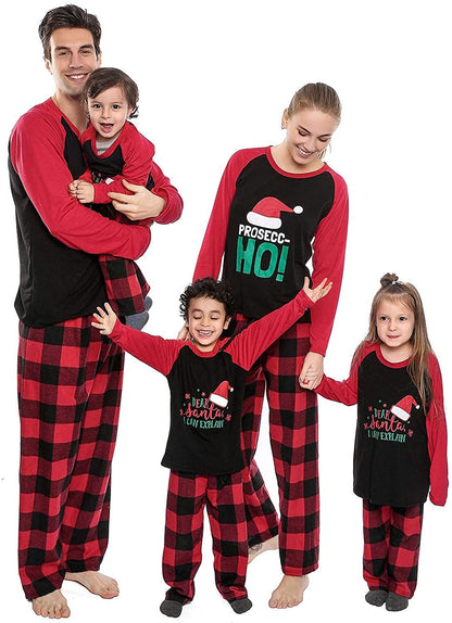 Matching Family Christmas Pajamas Set, Xmas Holiday PJs for Women/Men/Kids/Couples, Letter Printed Loungewear Sleepwear