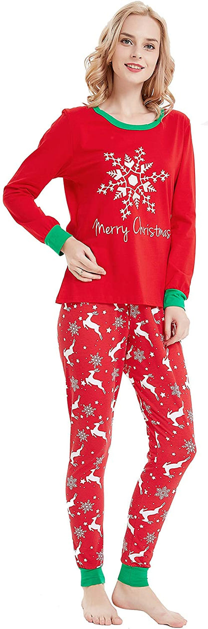 Family Matching Christmas Pajamas Women Cotton Jammies Men Clothes Sleepwear Long Sleeve Pjs