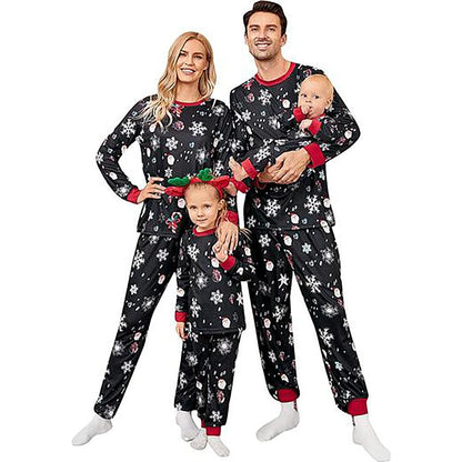 Christmas Pajamas Matching Family Sets, Matching Sets Christmas PJs for Women Holiday Sleepwear Clothes Black